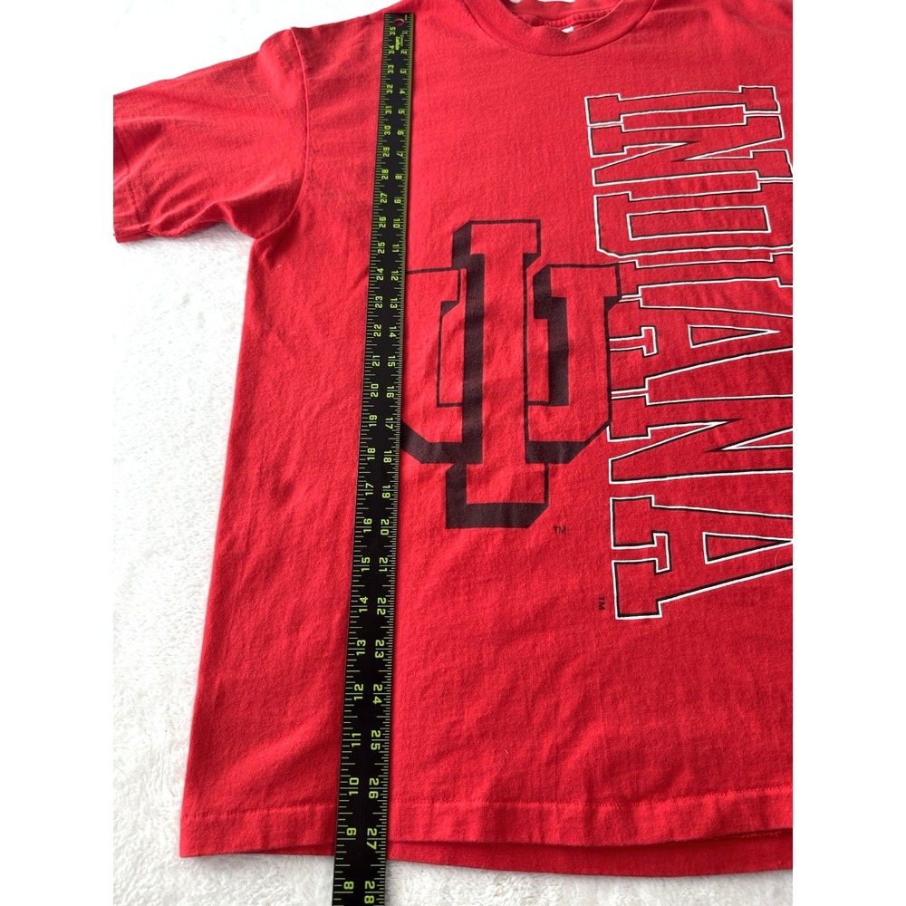 Vtg 90s Indiana Hoosers Shirt XL Hanes Single Stitch Red NCAA Made In USA - Picture 10 of 12